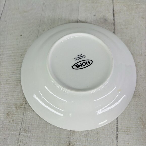 Home TM Blue Rim Scrolls White Center Smooth Ceramic 8" Pasta Soup Bowls Set 5 - Picture 3 of 16